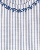 Baby Striped Linen Look-Alike Fashion Tank - Blue/White, image 2 of 3 slides