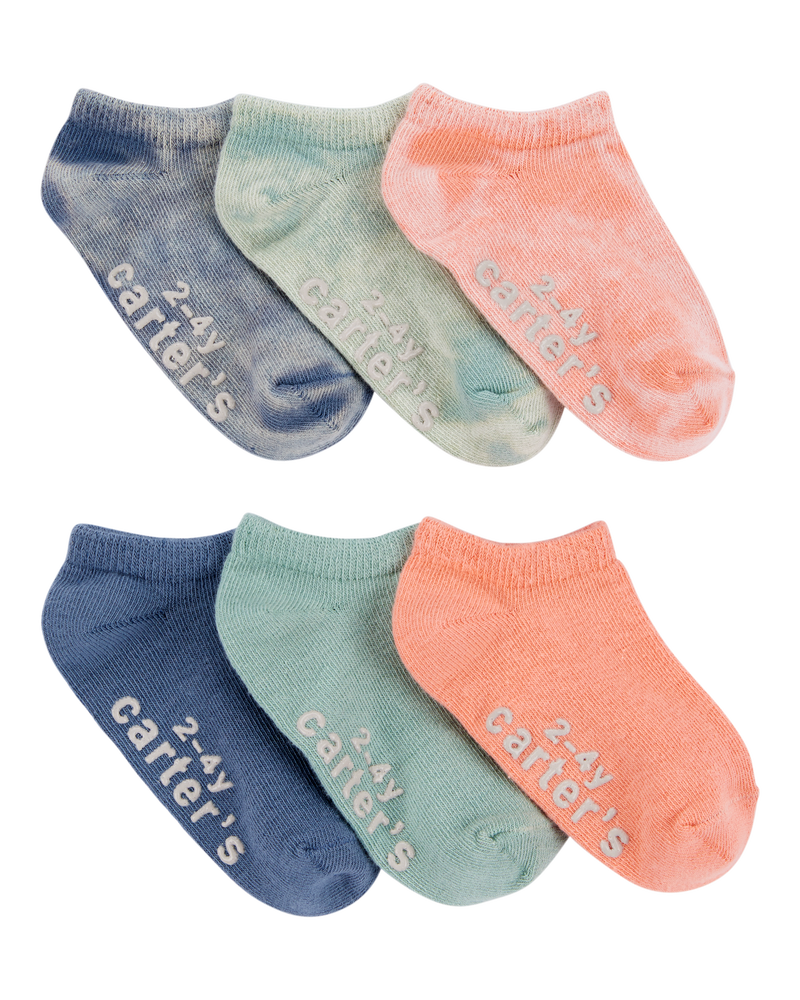 Toddler 6-Pack Tie-Dye No-Show Socks, image 1 of 2 slides