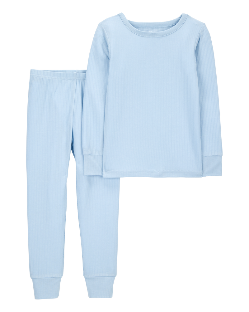 Toddler Solid PurelySoft 2-Piece Pajamas - Blue, image 1 of 5 slides