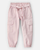 Toddler Girl Cotton Cargo Joggers - Pink, image 1 of 5 slides