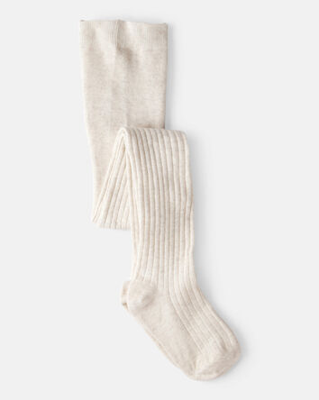 Girls Rib Tights - Cream, 