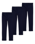 Kid 3-Pack Ponte Knit Uniform Pants - Navy, image 1 of 4 slides