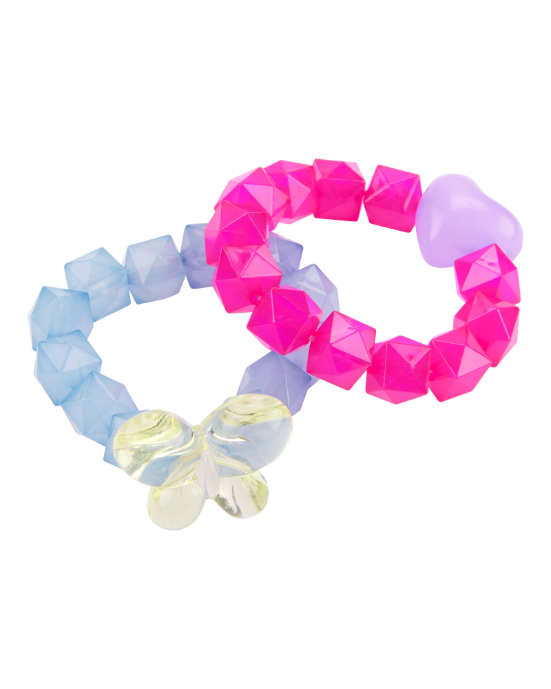 2-Pack Butterfly & Heart Bracelets, image 1 of 1 slides