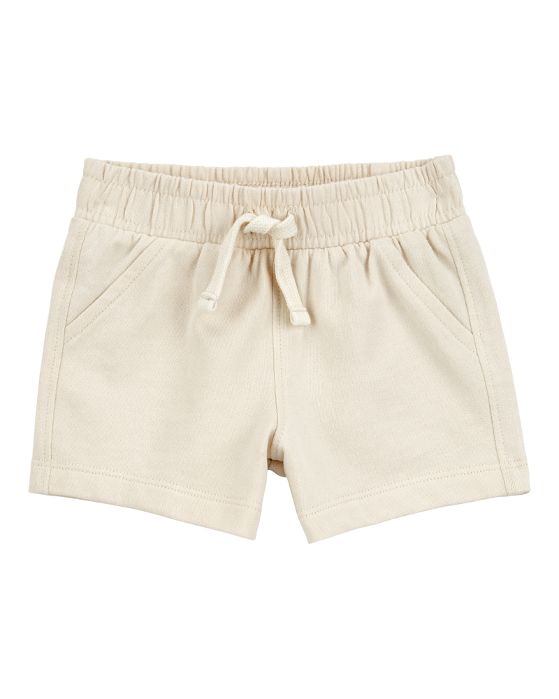 Baby Pull-On French Terry Shorts - Ivory, image 1 of 4 slides