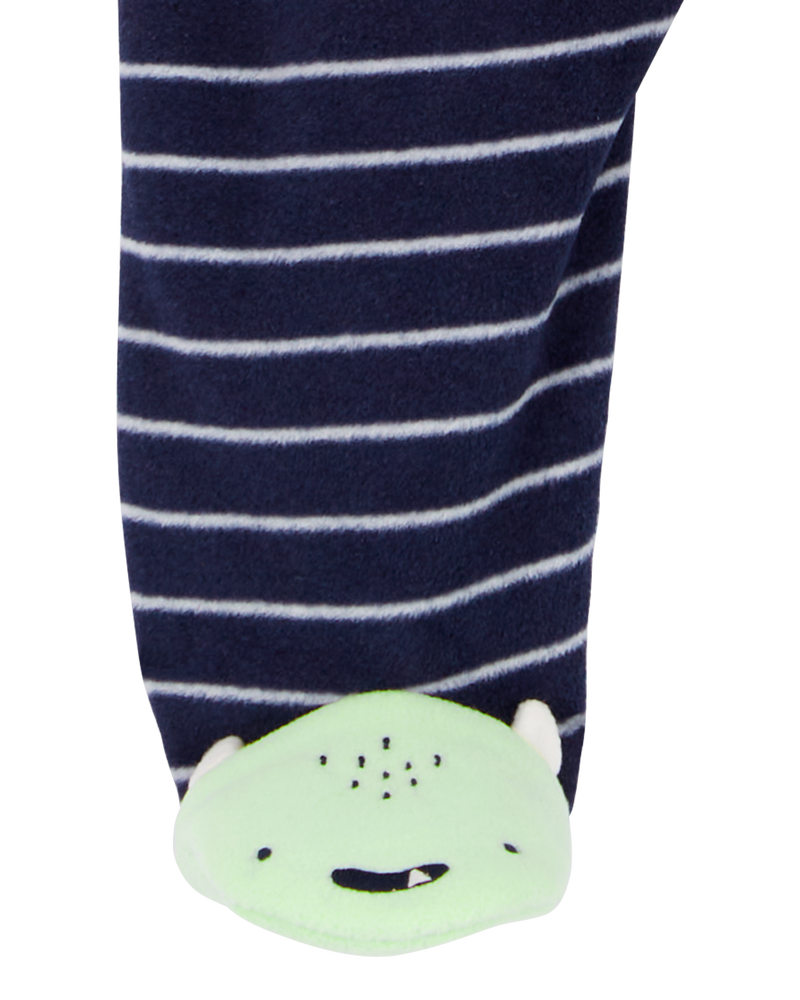 Baby Monster Fleece Zip-Up Footie Sleep & Play Pajamas, image 3 of 5 slides
