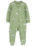 Baby Dog 2-Way Zip Cotton Sleep & Play Pajamas, image 1 of 5 slides