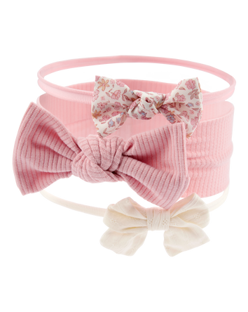 Baby 3-Pack Bow Headwraps - Pink, 