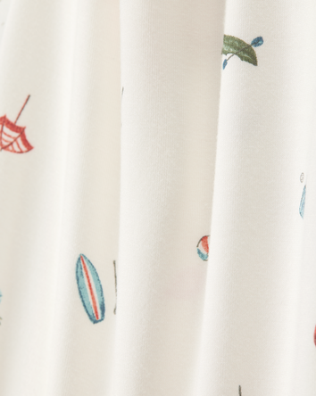 Baby Camp Print Zip-Up PurelySoft Footless 1-Piece Pajamas - Ivory, 