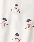 Baby Organic Cotton Sleep & Play Pajamas in Snowman Print, image 3 of 4 slides