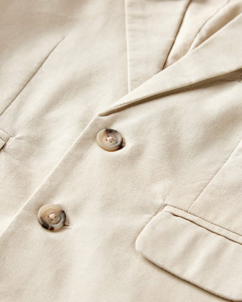 Toddler Linen Blazer Made With Organic Cotton - Khaki, image 2 of 4 slides