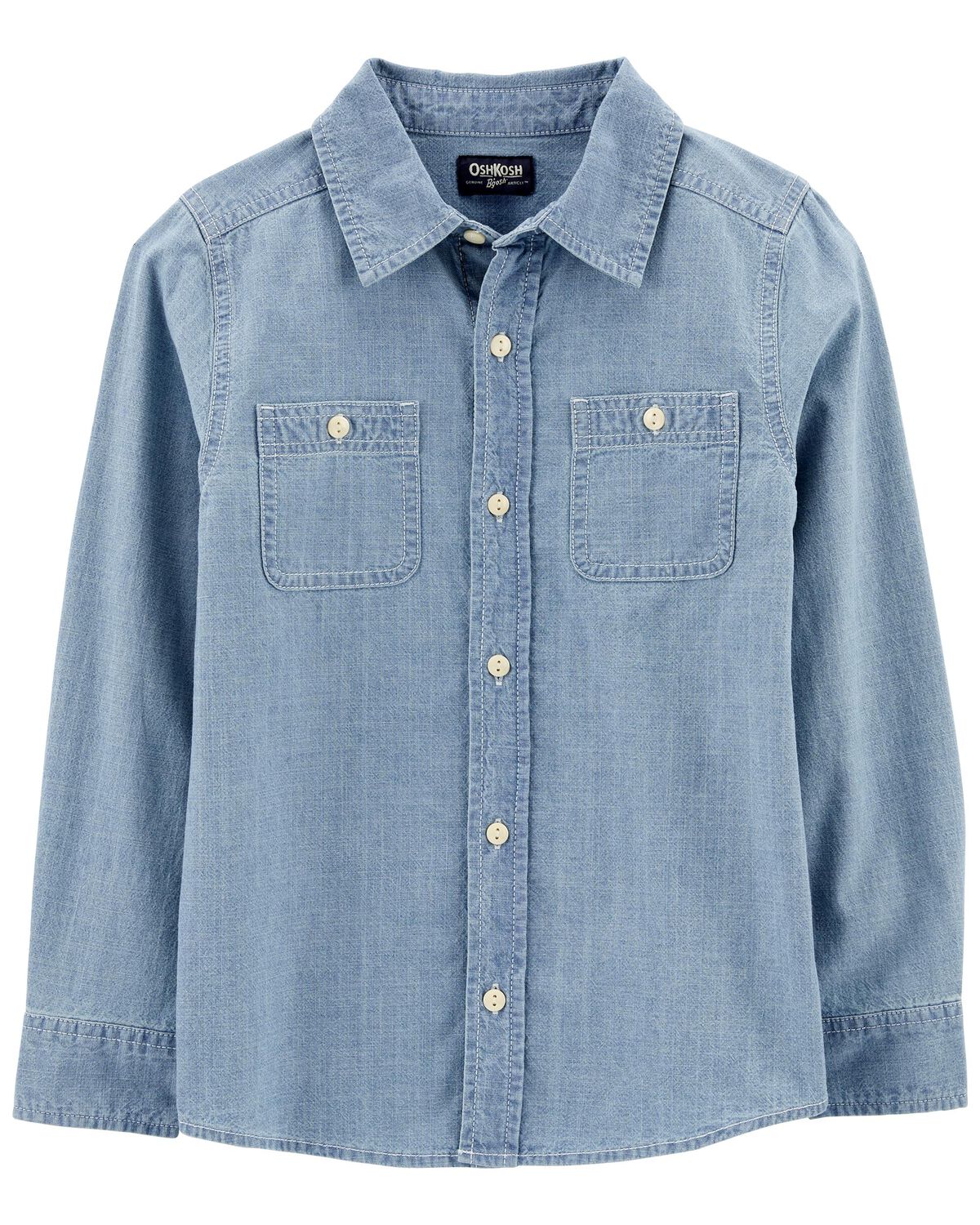 Kid Button-Front Chambray Shirt