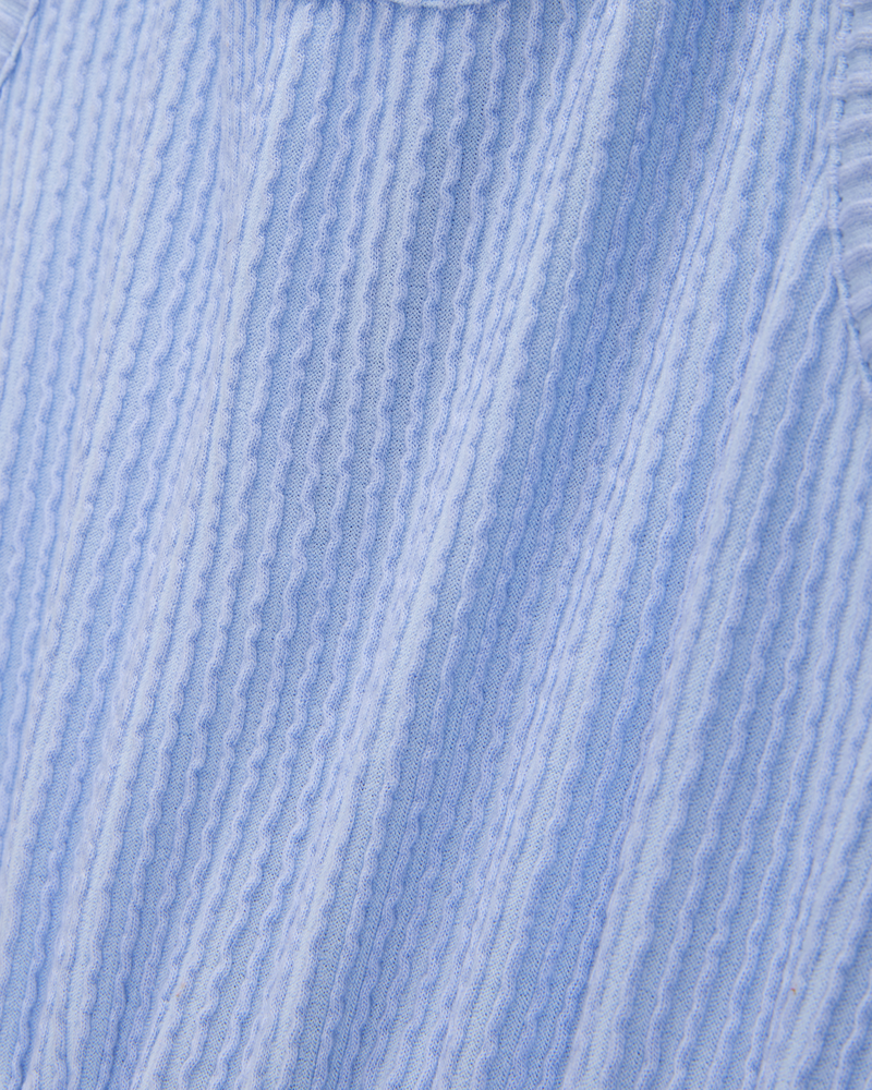 Kid Ribbed Textured Romper - Blue, image 3 of 4 slides