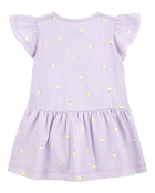 Baby Lemon Print Striped Button-Front Dress, image 2 of 5 slides
