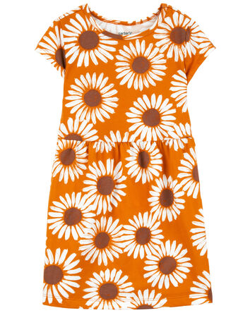 Toddler Sunflower Cotton Dress, 