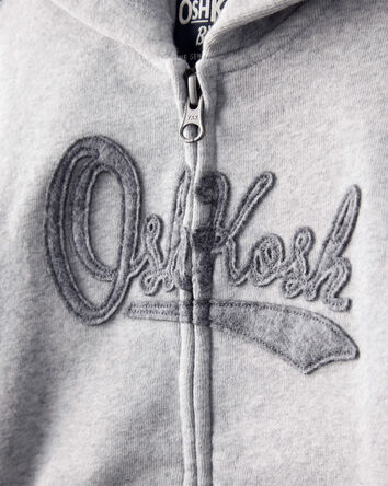 Toddler OshKosh Fleece Logo Zip Jacket - Grey, 