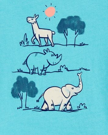 Toddler Boy Zoo Animals Short-Sleeve Graphic Tee - Blue, 