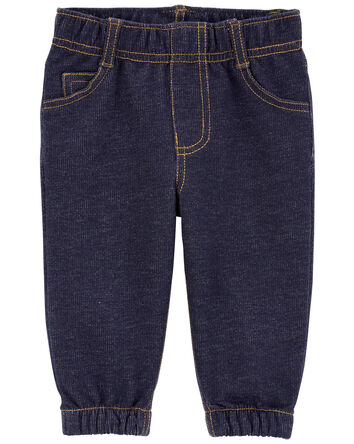 Baby Pull-On Faux Denim Pants, 