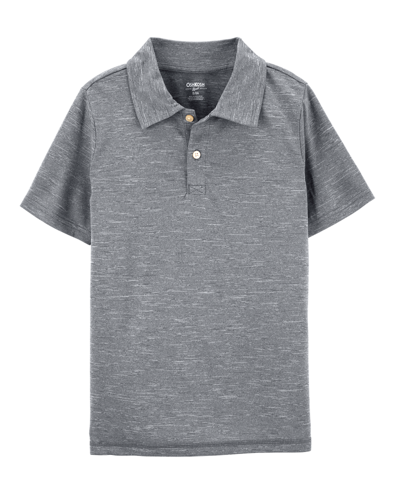 Kid Active Polo Shirt in BeCool™ Fabric - Grey, image 1 of 3 slides