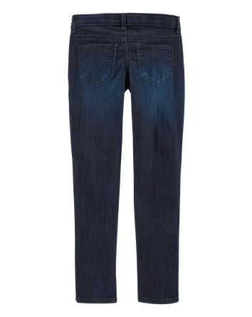 Kid Dark Blue Wash Skinny-Leg Jeans, 