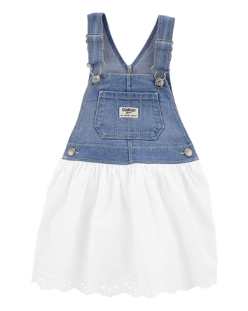Baby Eyelet Denim Jumper Dress, 