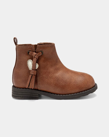 Toddler Girl Tassel Zip-Up Boots - Brown, 