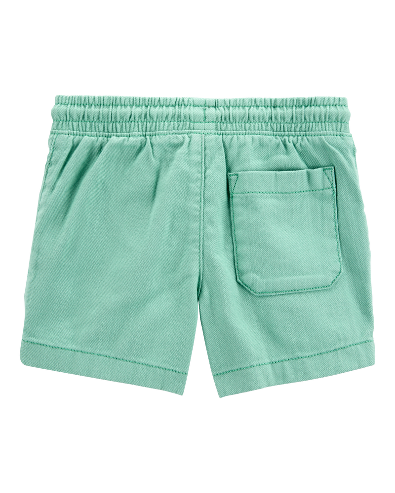 Baby Pull-On Twill Shorts - Turquoise, image 2 of 4 slides