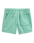 Baby Pull-On Twill Shorts - Turquoise, image 2 of 4 slides