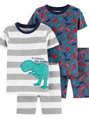 Grey - Toddler 4-Piece 100% Snug Fit Cotton Pajamas