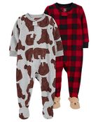 Baby 2-Pack 1-Piece Fleece Footie Pajamas, image 1 of 5 slides