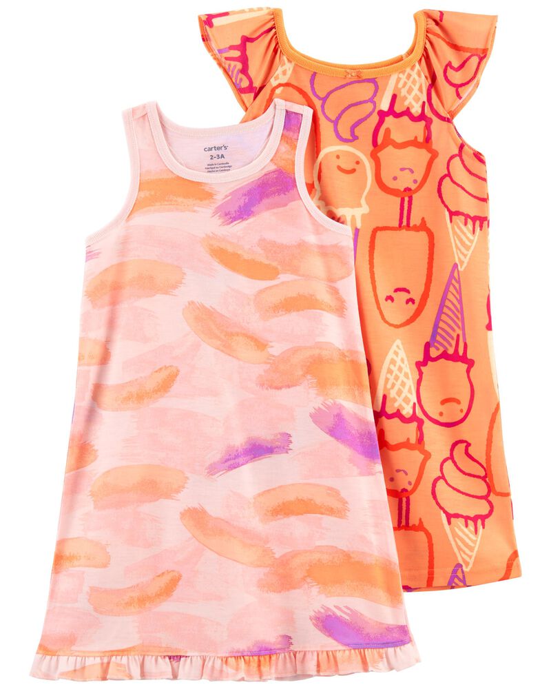 2-Pack Ice Cream Nightgowns, image 1 of 5 slides