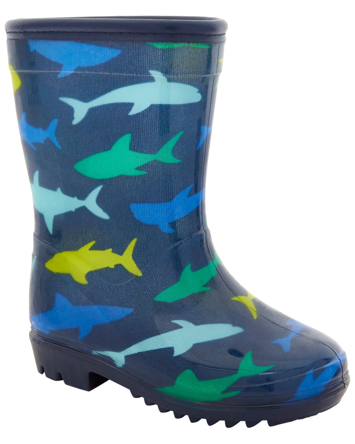 Navy Toddler Shark Rain Boots
