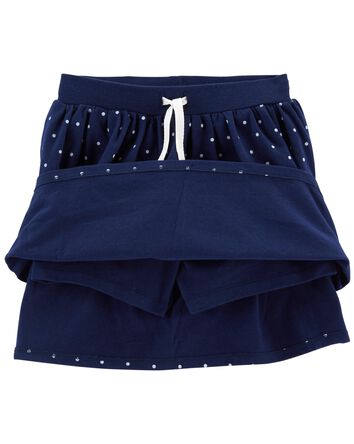 Polka Dot Jersey Skort, 