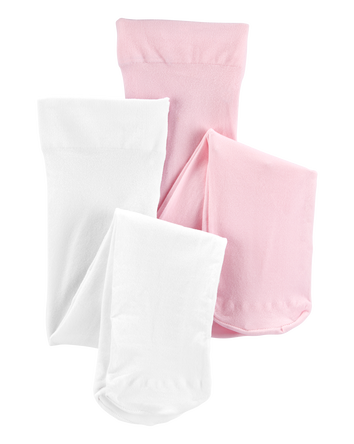 Toddler Girl 2-Pack Tights - White/Pink, 