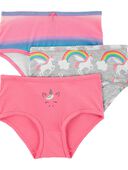 Pink/Blue - 3-Pack Rainbow Print Stretch Cotton Underwear