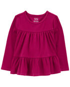 Baby Tiered Long-Sleeve Ribbed Top, image 1 of 3 slides