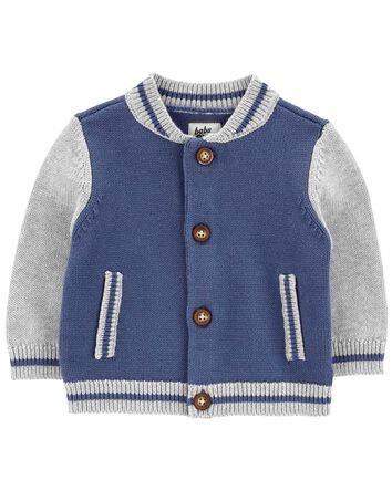 Baby Sweater Knit Varsity Jacket, 
