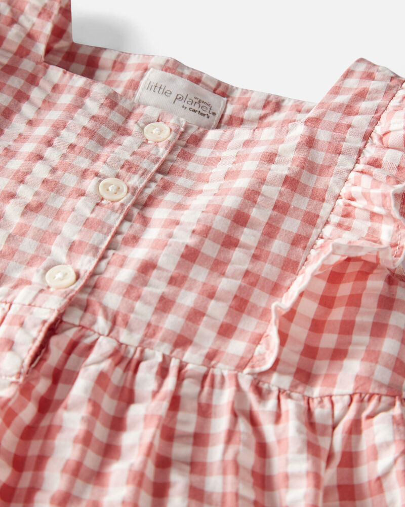 Toddler Gingham Top Made With Organic Cotton, image 2 of 3 slides