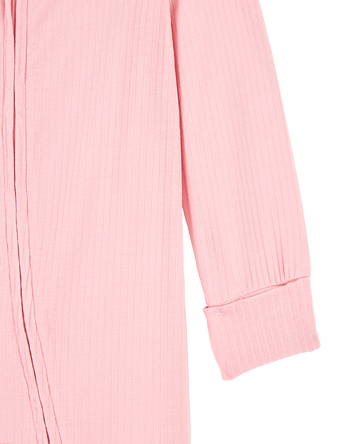 Baby Girl Solid 2-Way Zip PurelySoft Sleep & Play Pajamas - Pink, 