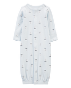 Baby Preemie Sailboat Sleeper Gown, image 1 of 5 slides