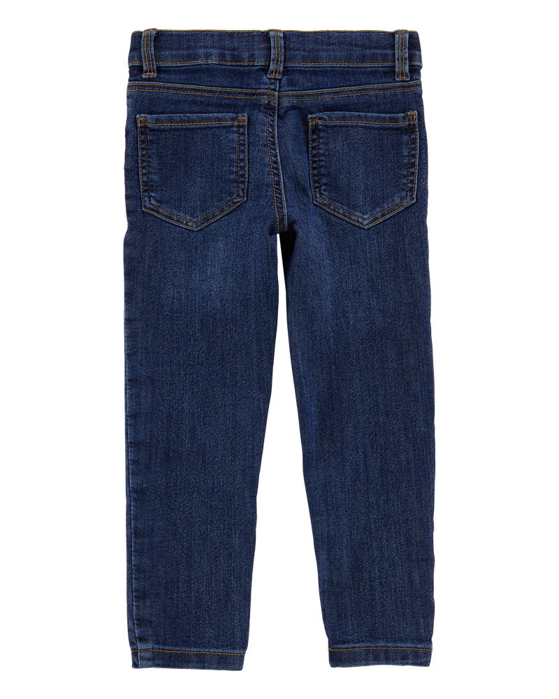 Toddler Dark Blue Wash Super Skinny-Leg Jeans, image 2 of 5 slides