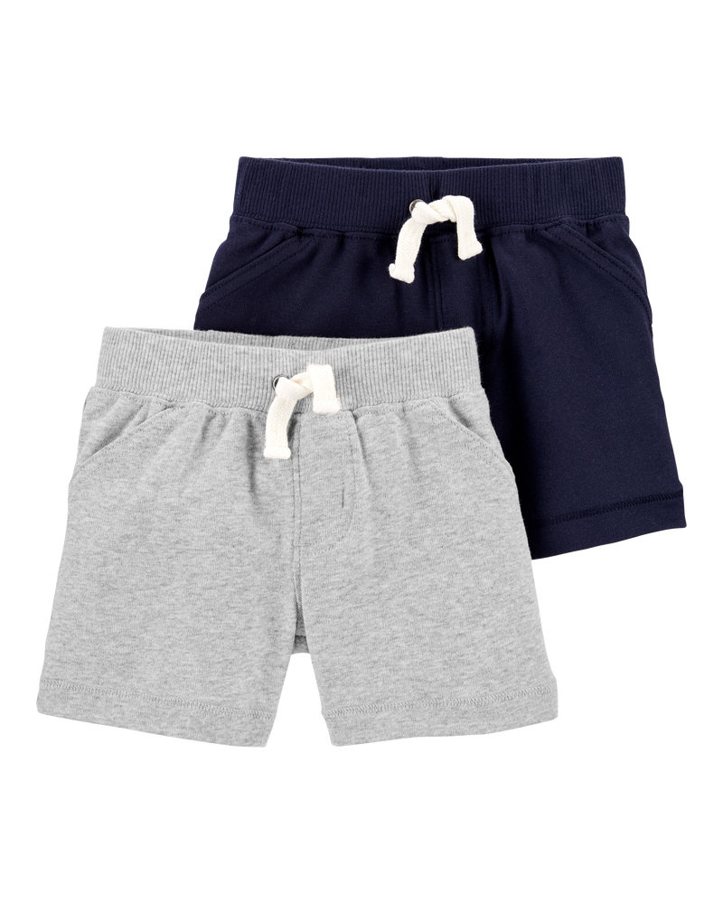 Baby 2-Pack Cotton Pull-On Shorts, image 1 of 4 slides
