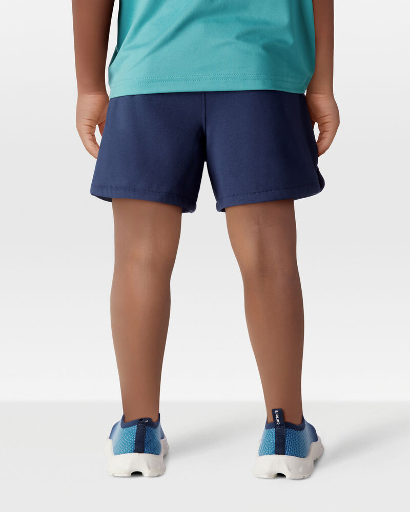 Toddler 2-Piece Active Muscle Tank & Pull-On Shorts Set - Orange/Navy, image 8 of 8 slides
