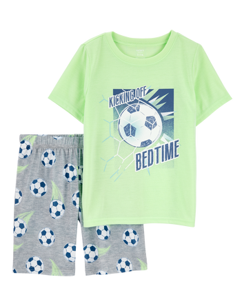 Boys 2-Piece Soccer Print Loose Fit Pajamas, 