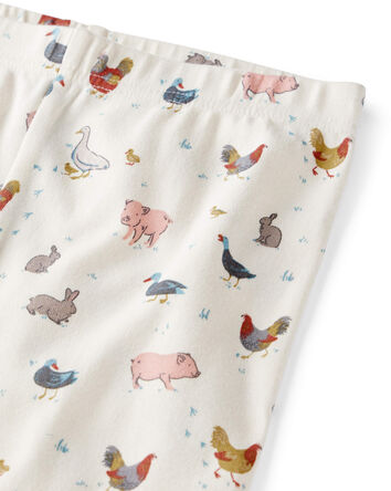 Kid Organic Cotton Pajamas in Farm Friends Print, 