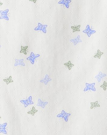 Toddler Girl Butterfly Print Long-Sleeve Fashion Top - Ivory, 