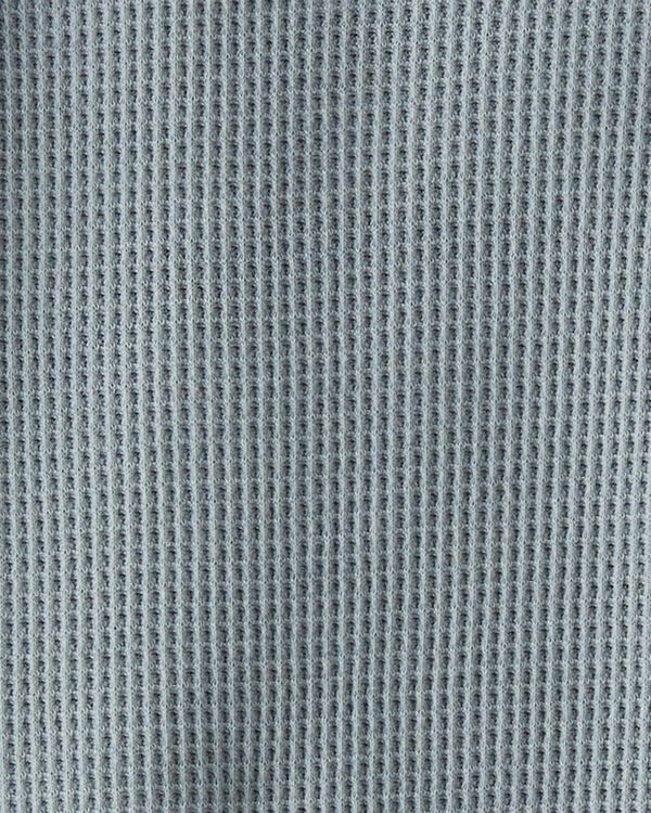 Aqua Slate Baby Waffle Knit Pajamas Set Made With Organic Cotton