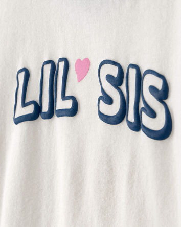 Toddler Girl 'Lil Sis' Graphic Tee - Ivory, 