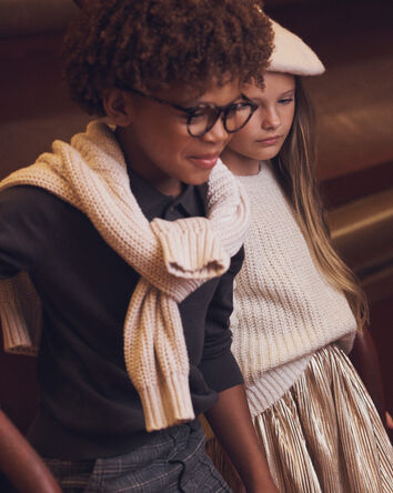 Boys Long-Sleeve Polo Sweater - Grey, 