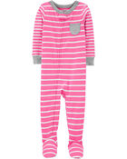 Baby 1-Piece Striped 100% Snug Fit Cotton Footie Pajamas, image 1 of 3 slides