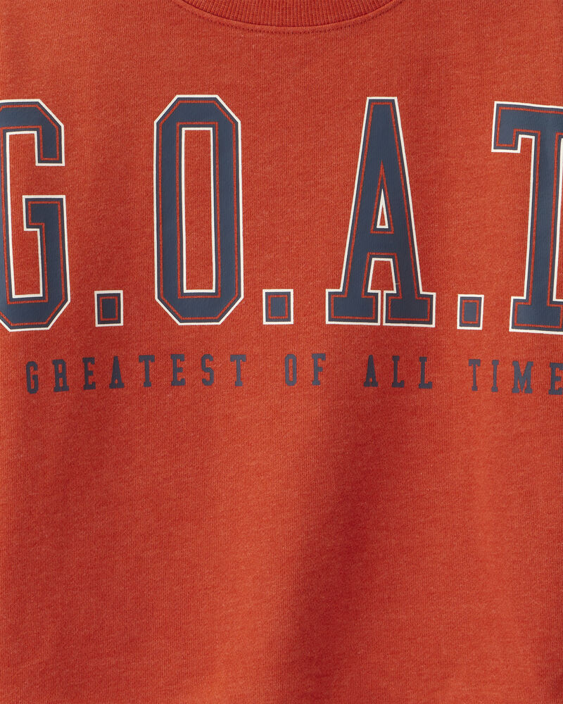 Boys GOAT French Terry Pullover Sweatshirt - Orange, image 2 of 3 slides